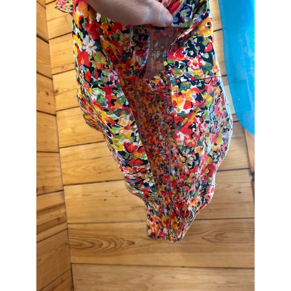 Vintage J. Crew Floral V-Neck Button Front Midi Dress 100% Cotton Cottagecore - Picture 5 of 13